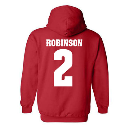 Wisconsin - NCAA Football : Javan Robinson - Sports Shersey Hooded Sweatshirt-1