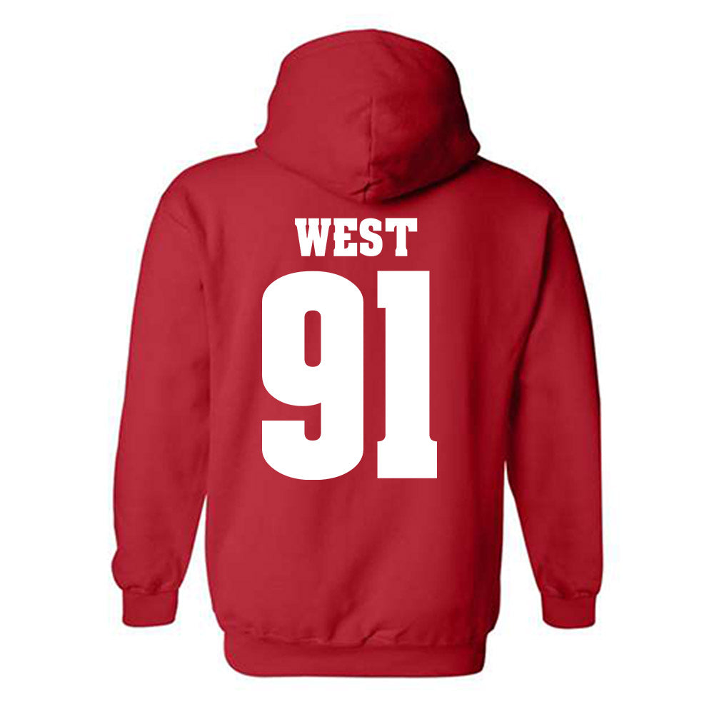 Wisconsin - NCAA Football : Sean West - Sports Shersey Hooded Sweatshirt-1