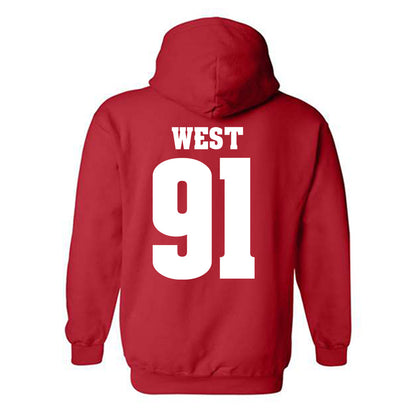 Wisconsin - NCAA Football : Sean West - Sports Shersey Hooded Sweatshirt-1