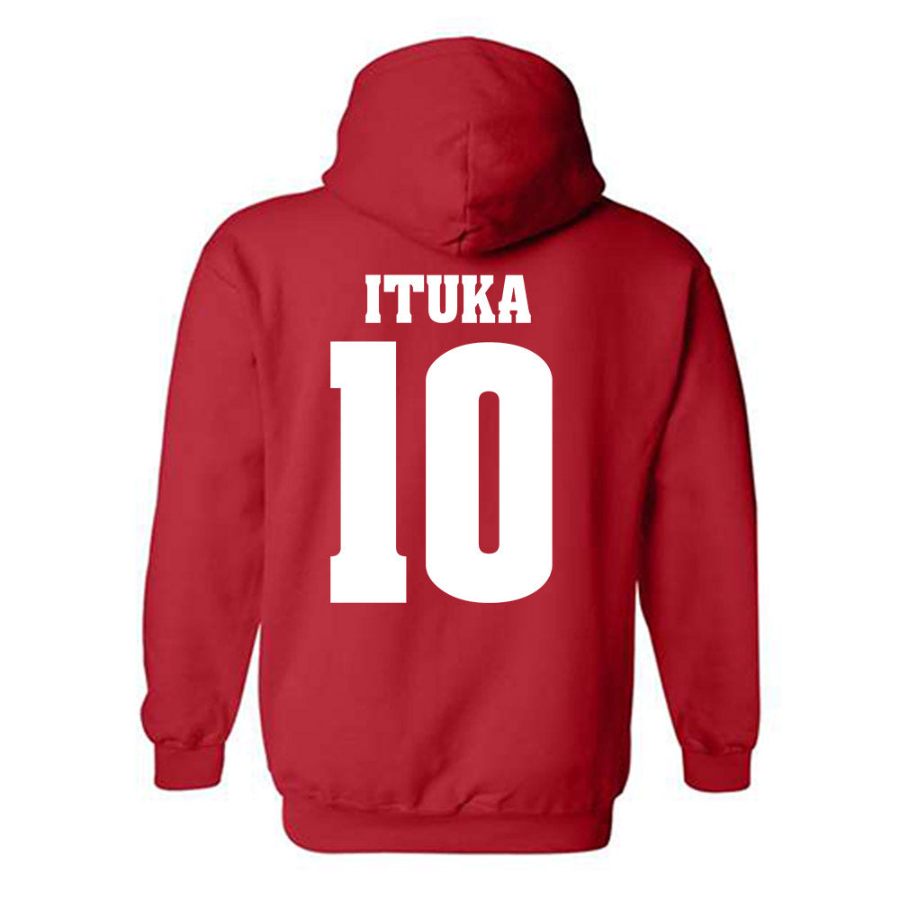 Wisconsin - NCAA Football : Gideon Ituka - Sports Shersey Hooded Sweatshirt-1