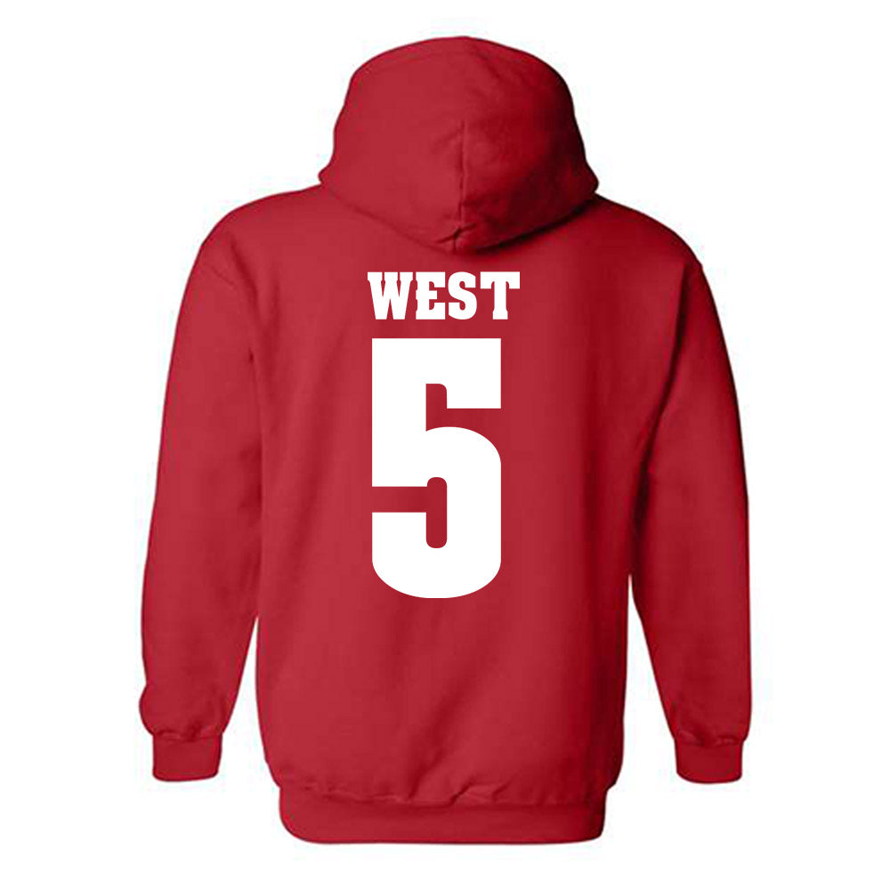Wisconsin - NCAA Football : Bryce West - Sports Shersey Hooded Sweatshirt-1