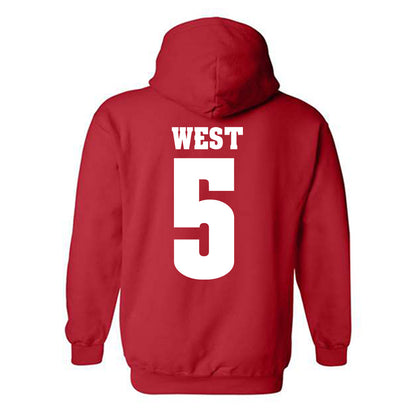 Wisconsin - NCAA Football : Bryce West - Sports Shersey Hooded Sweatshirt-1