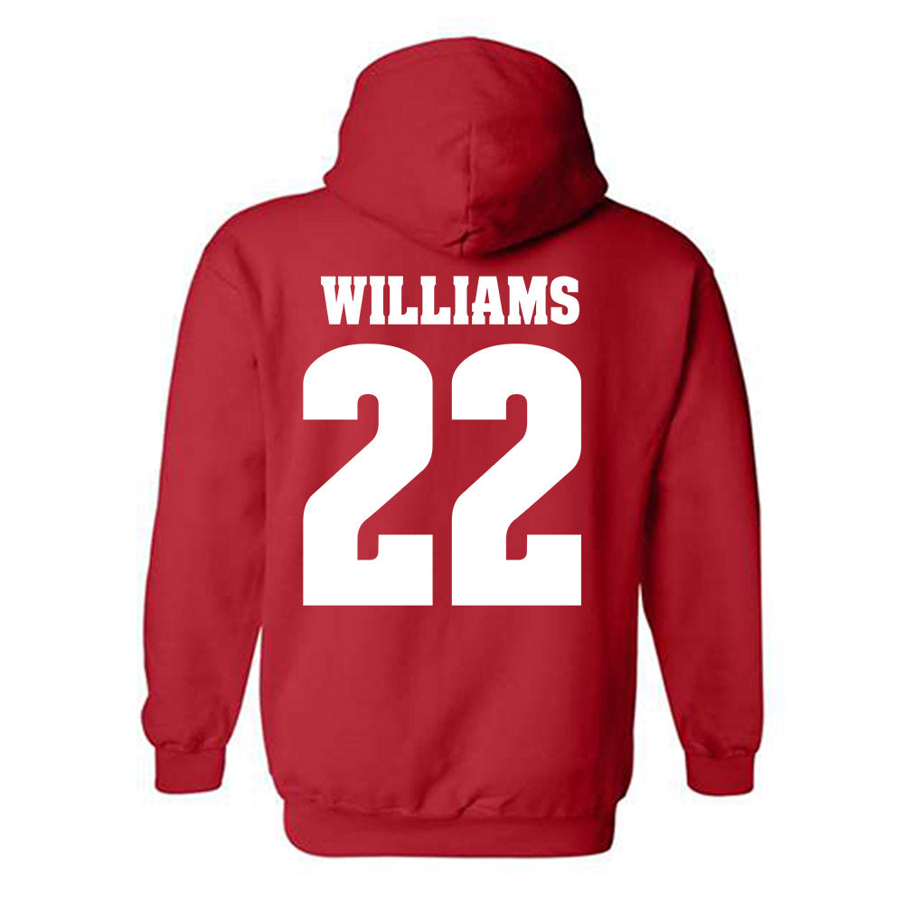 Wisconsin - NCAA Football : jaylen williams - Sports Shersey Hooded Sweatshirt-1