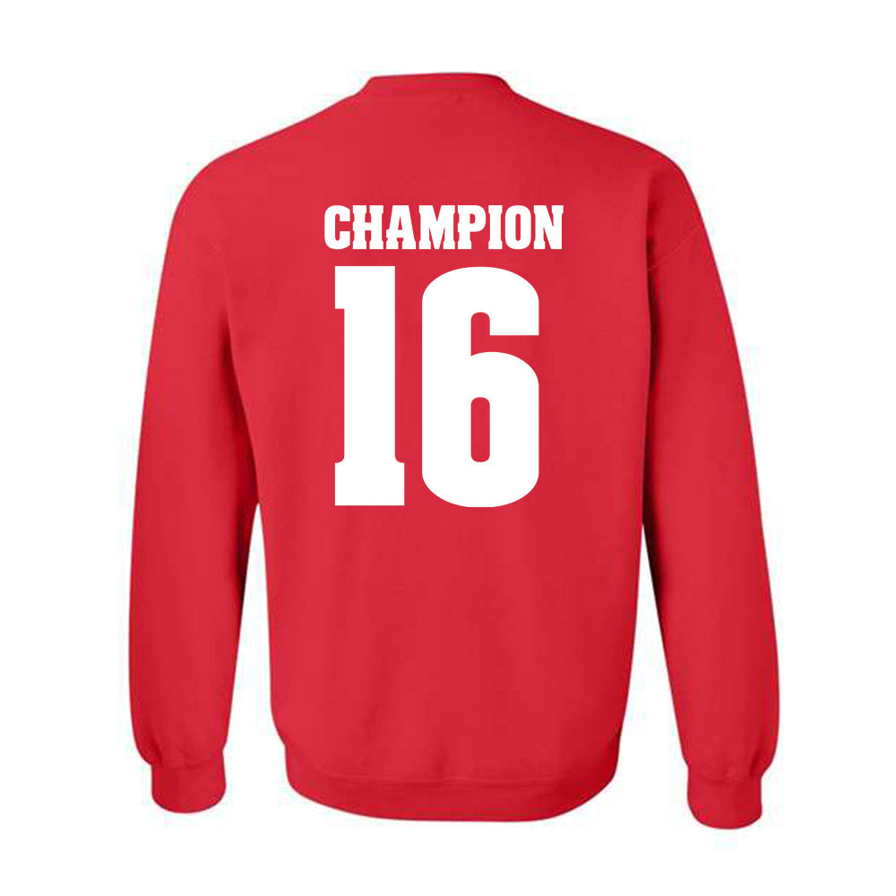 Wisconsin - NCAA Women's Volleyball : Decelise Champion - Sports Shersey Crewneck Sweatshirt-1