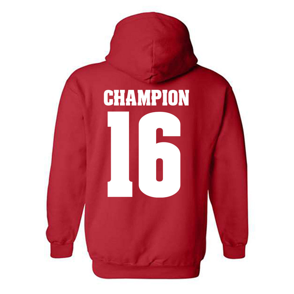 Wisconsin - NCAA Women's Volleyball : Decelise Champion - Sports Shersey Hooded Sweatshirt-1