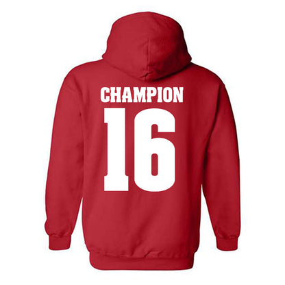 Wisconsin - NCAA Women's Volleyball : Decelise Champion - Sports Shersey Hooded Sweatshirt-1