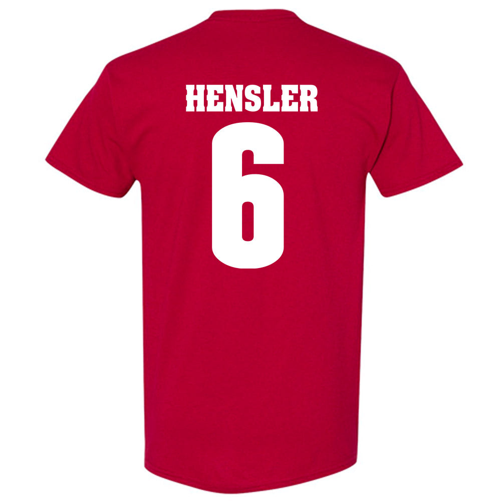 Wisconsin - NCAA Men's Ice Hockey : Logan Hensler - Sports Shersey T-Shirt-1