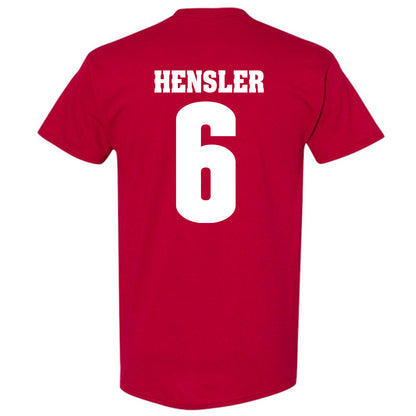 Wisconsin - NCAA Men's Ice Hockey : Logan Hensler - Sports Shersey T-Shirt-1