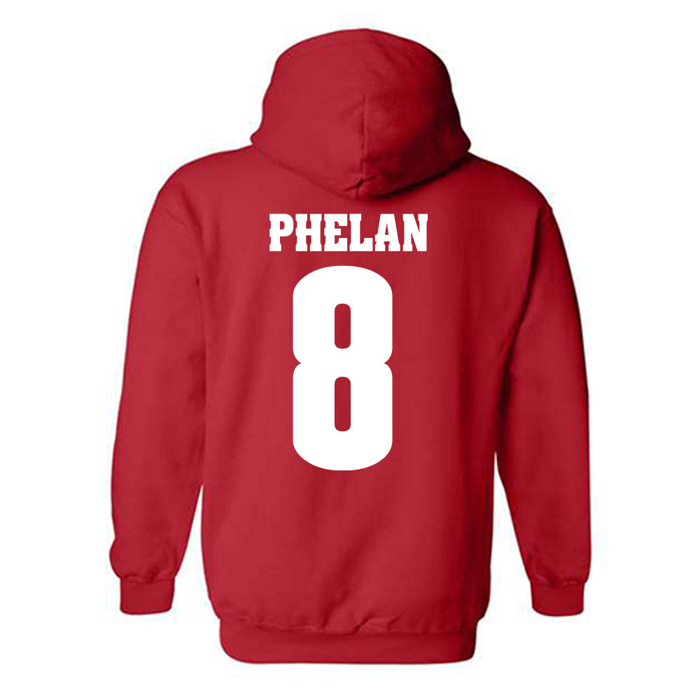 Wisconsin - NCAA Men's Ice Hockey : Jack Phelan - Sports Shersey Hooded Sweatshirt-1