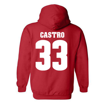 Wisconsin - NCAA Men's Ice Hockey : Anton castro - Sports Shersey Hooded Sweatshirt-1