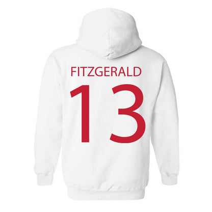 Wisconsin - NCAA Men's Ice Hockey : Christian Fitzgerald - Sports Shersey Hooded Sweatshirt-1