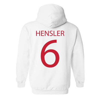 Wisconsin - NCAA Men's Ice Hockey : Logan Hensler - Sports Shersey Hooded Sweatshirt-1