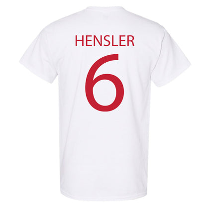Wisconsin - NCAA Men's Ice Hockey : Logan Hensler - Sports Shersey T-Shirt-1