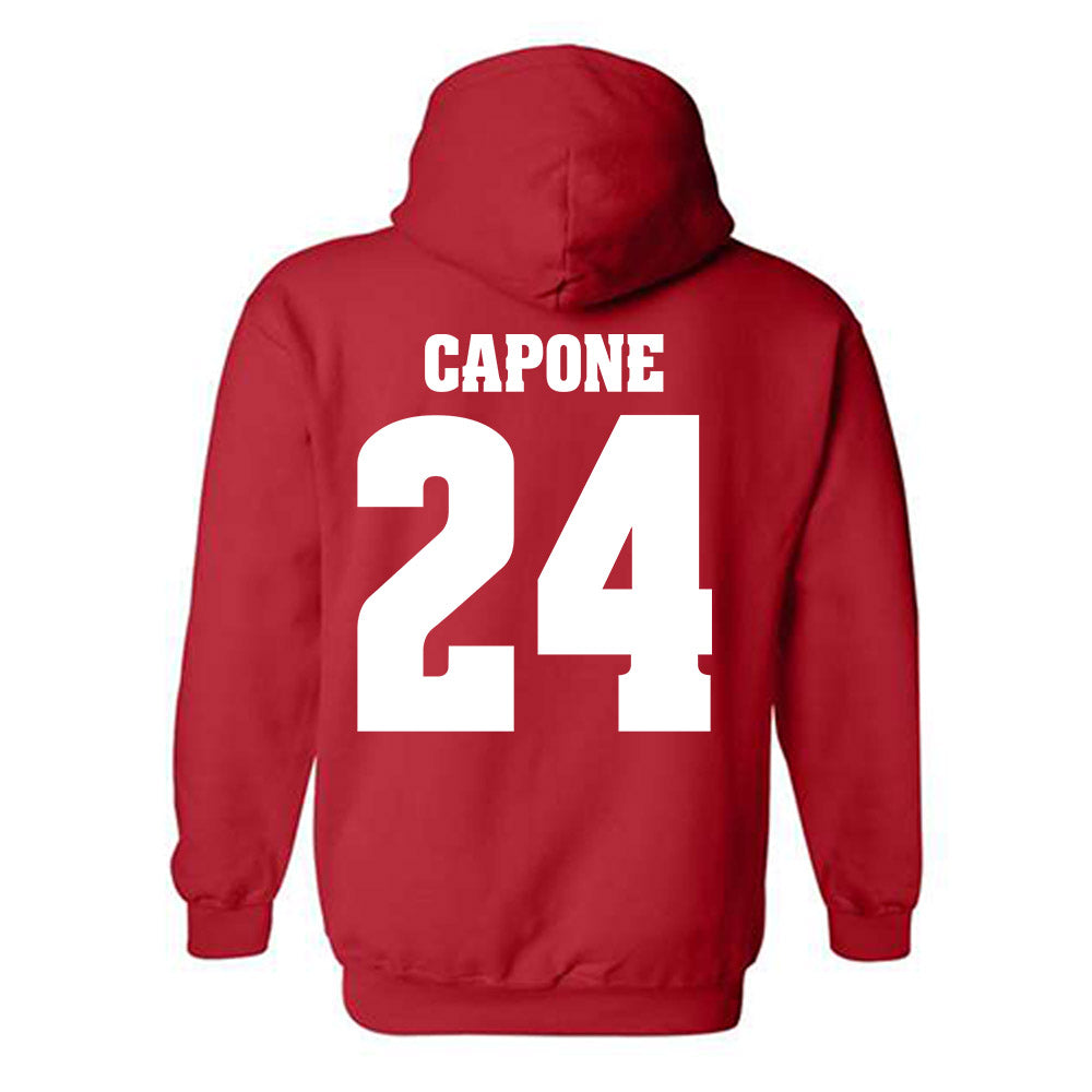 Wisconsin - NCAA Men's Soccer : Caleb Capone - Sports Shersey Hooded Sweatshirt-1