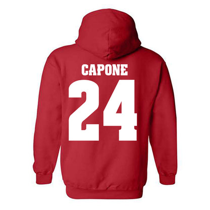 Wisconsin - NCAA Men's Soccer : Caleb Capone - Sports Shersey Hooded Sweatshirt-1