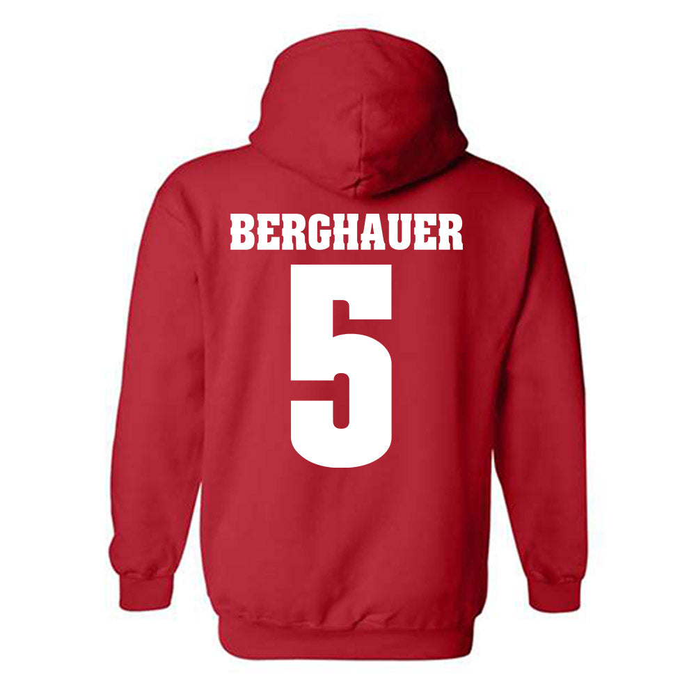 Wisconsin - NCAA Men's Soccer : Ryan Berghauer - Sports Shersey Hooded Sweatshirt-1