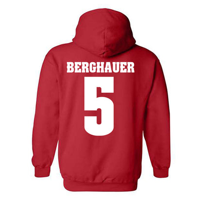 Wisconsin - NCAA Men's Soccer : Ryan Berghauer - Sports Shersey Hooded Sweatshirt-1