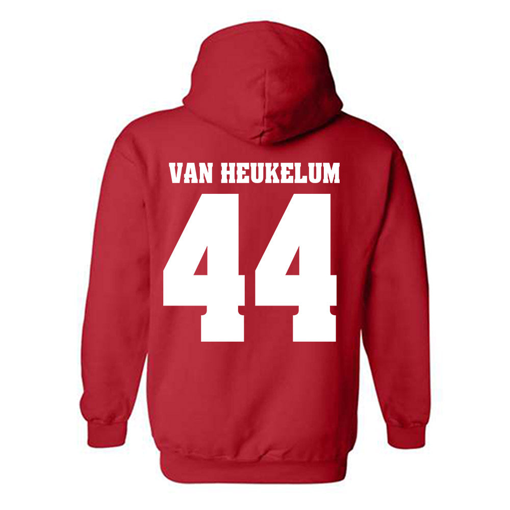 Wisconsin - NCAA Men's Soccer : Luke Van Heukelum - Sports Shersey Hooded Sweatshirt-1