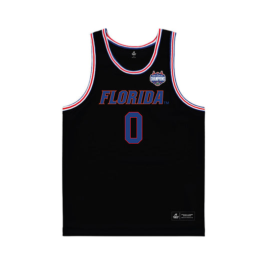 Florida - NCAA Men's Basketball : Johnuel Fland - NCAA® March Madness® National Champions Black Basketball Jersey-0