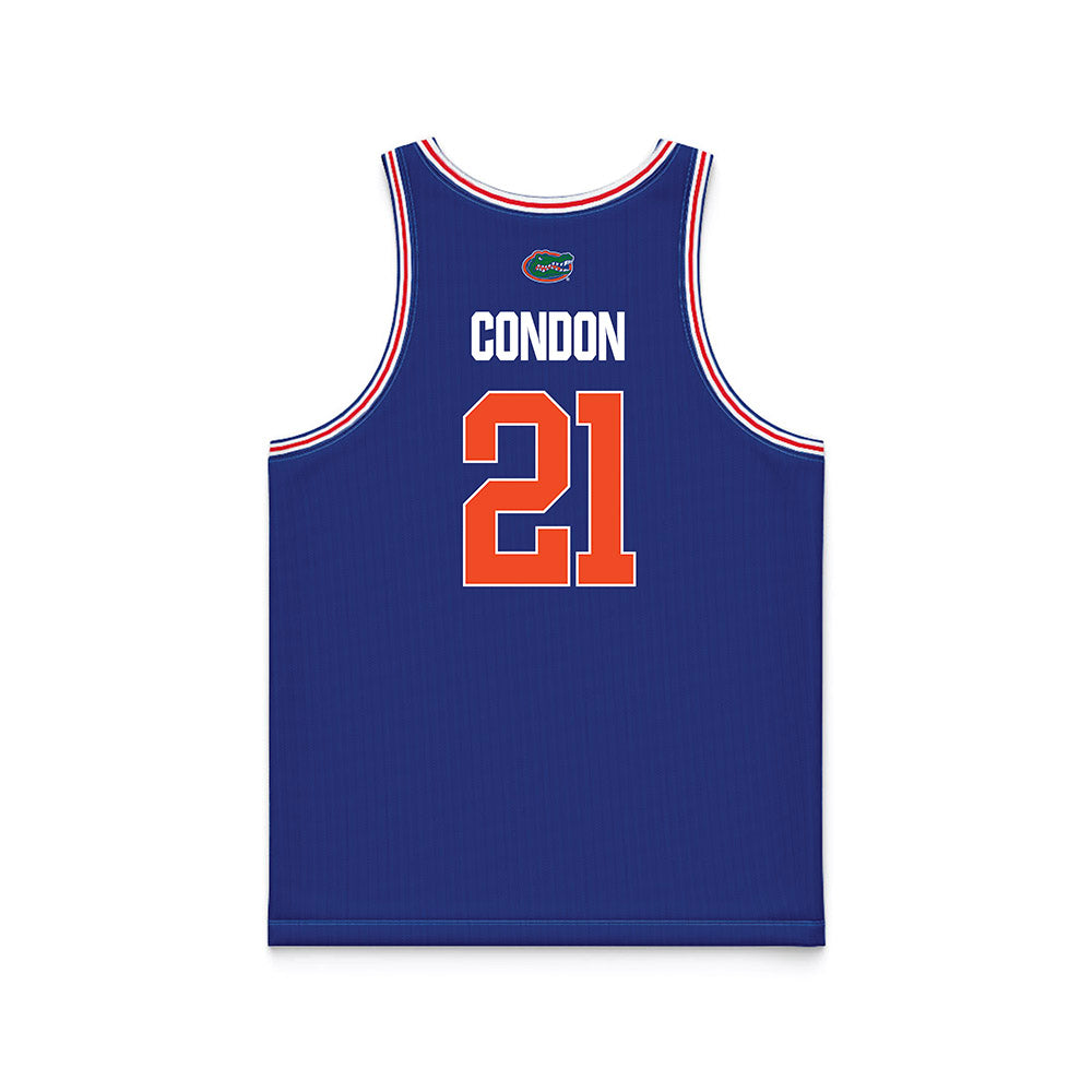 Florida - NCAA Men's Basketball : Alex Condon - NCAA® March Madness® National Champions Blue Basketball Jersey-1