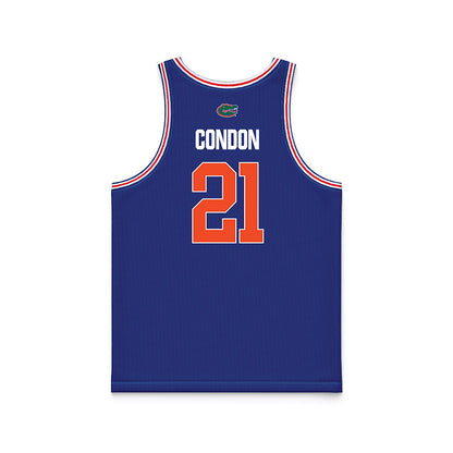 Florida - NCAA Men's Basketball : Alex Condon - NCAA® March Madness® National Champions Blue Basketball Jersey-1