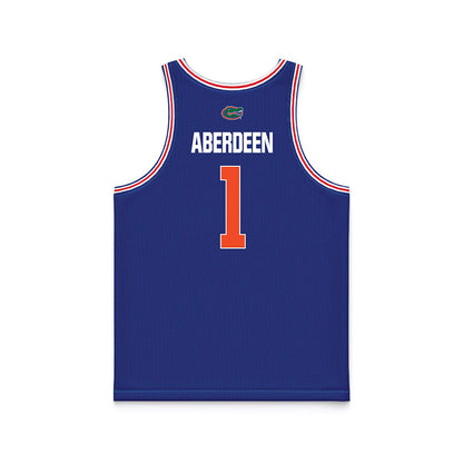 Florida - NCAA Men's Basketball : Denzel Aberdeen - NCAA® March Madness® National Champions Blue Basketball Jersey-1