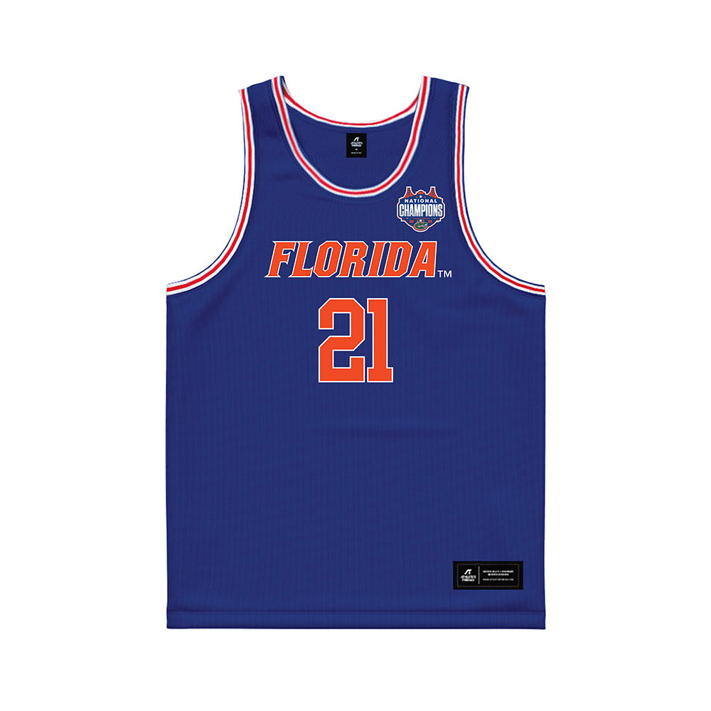 Florida - NCAA Men's Basketball : Alex Condon - NCAA® March Madness® National Champions Blue Basketball Jersey-0