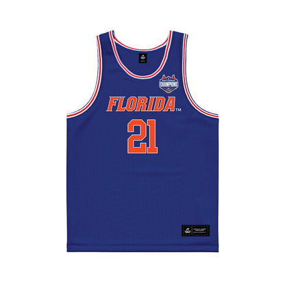 Florida - NCAA Men's Basketball : Alex Condon - NCAA® March Madness® National Champions Blue Basketball Jersey-0