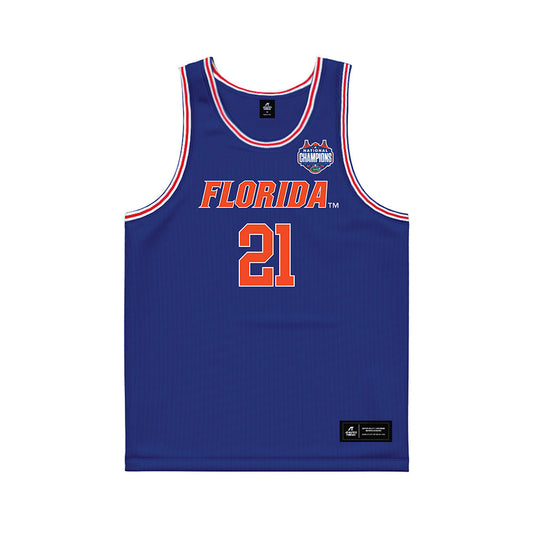 Florida - NCAA Men's Basketball : Alex Condon - NCAA® March Madness® National Champions Blue Basketball Jersey-0