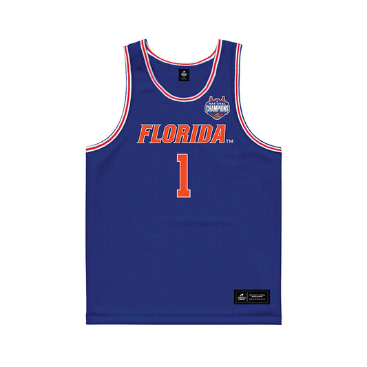 Florida - NCAA Men's Basketball : Denzel Aberdeen - NCAA® March Madness® National Champions Blue Basketball Jersey-0