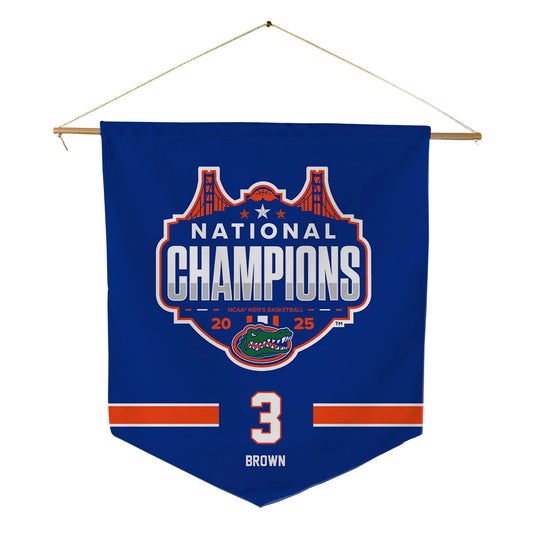 Florida - NCAA Men's Basketball : AJ Brown - NCAA® March Madness® National Champions Pennant - 18" x 21"-0