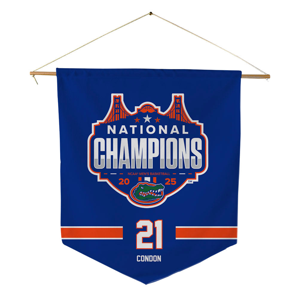 Florida - NCAA Men's Basketball : Alex Condon - NCAA® March Madness® National Champions Pennant - 18" x 21"-0