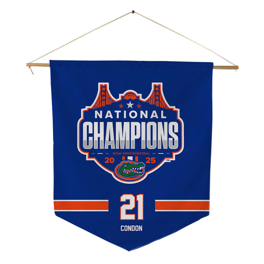 Florida - NCAA Men's Basketball : Alex Condon - NCAA® March Madness® National Champions Pennant - 18" x 21"-0