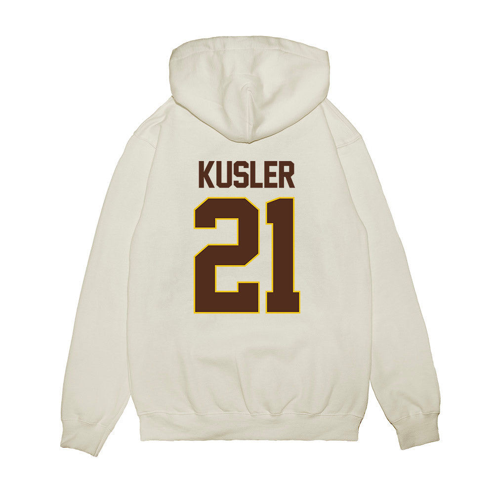 Western Michigan - NCAA Men's Ice Hockey : Ryan Kusler - Premium Hooded Sweatshirt-1