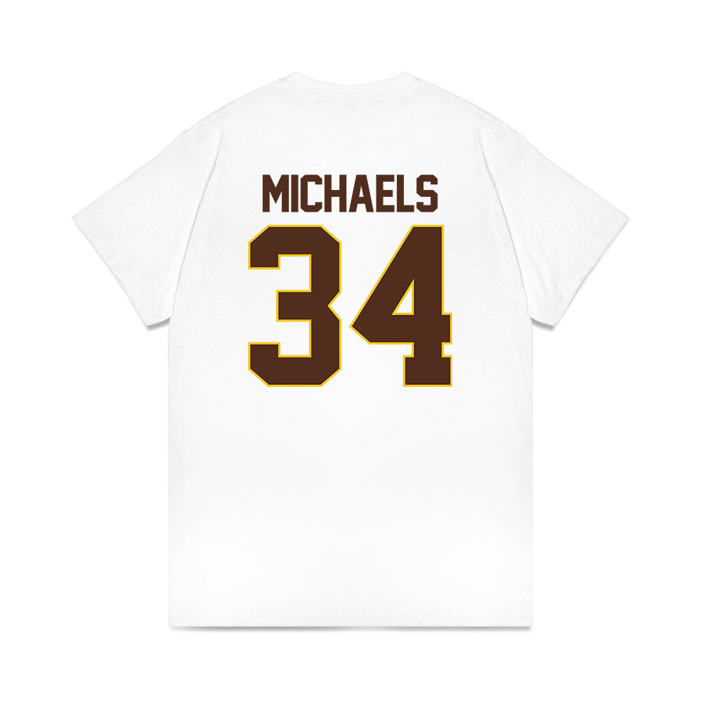 Western Michigan - NCAA Men's Ice Hockey : Owen Michaels - Premium T-Shirt-1