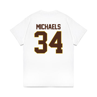 Western Michigan - NCAA Men's Ice Hockey : Owen Michaels - Premium T-Shirt-1