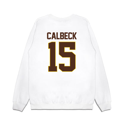 Western Michigan - NCAA Men's Ice Hockey : Alex Calbeck - Premium Crewneck Sweatshirt-1