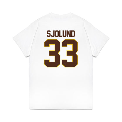 Western Michigan - NCAA Men's Ice Hockey : Samuel Sjolund - Premium T-Shirt-1