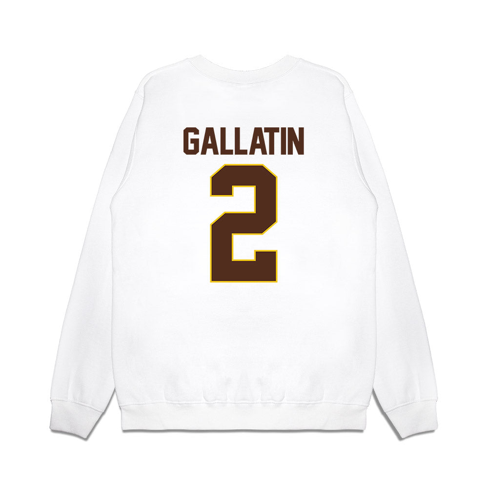 Western Michigan - NCAA Men's Ice Hockey : Grady Gallatin - Premium Crewneck Sweatshirt-1