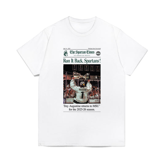 Michigan State - NCAA Men's Ice Hockey : Trey Augustine - Collage Comfort Colors T-Shirt-0