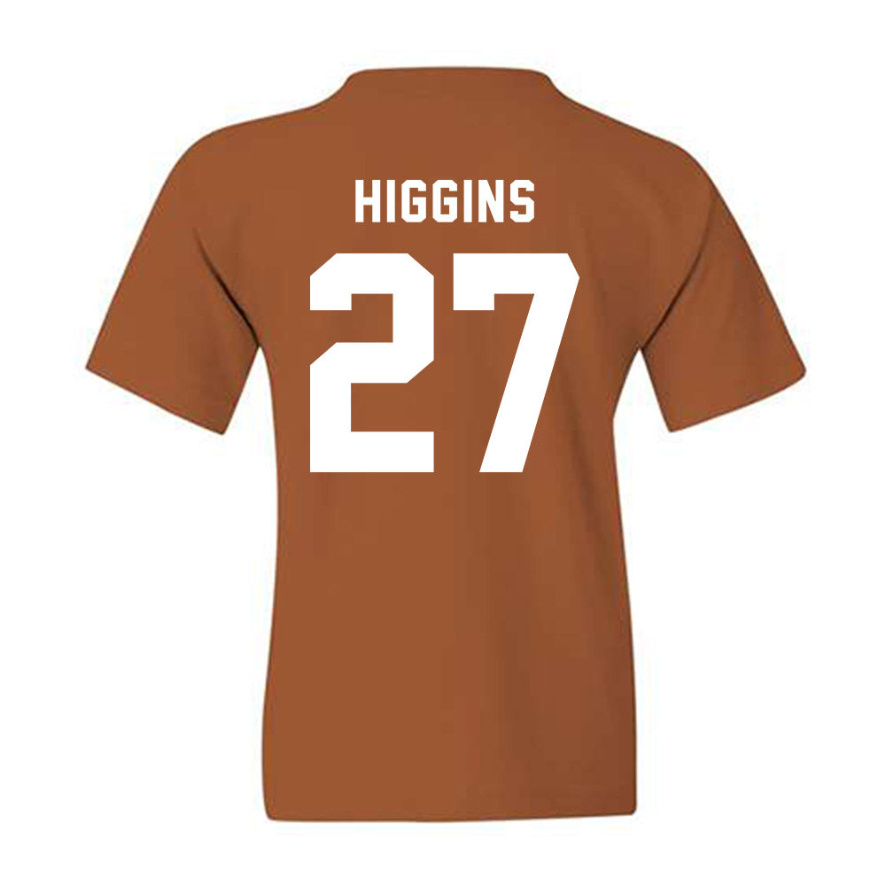 Texas - NCAA Baseball : Cal Higgins - Classic Shersey Youth T-Shirt-1