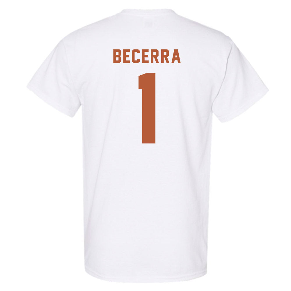 Texas - NCAA Baseball : Temo Becerra - Classic Shersey T-Shirt-2