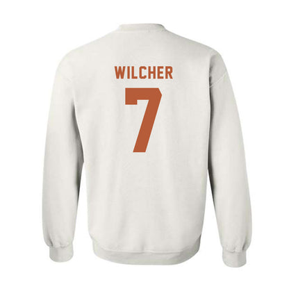 Texas - NCAA Men's Basketball : Simeon Wilcher - Classic Shersey Crewneck Sweatshirt-1