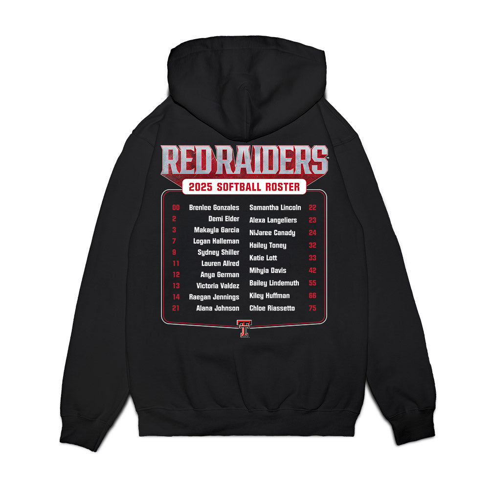 Texas Tech - NCAA Softball : - Roster Premium Hooded Sweatshirt-1