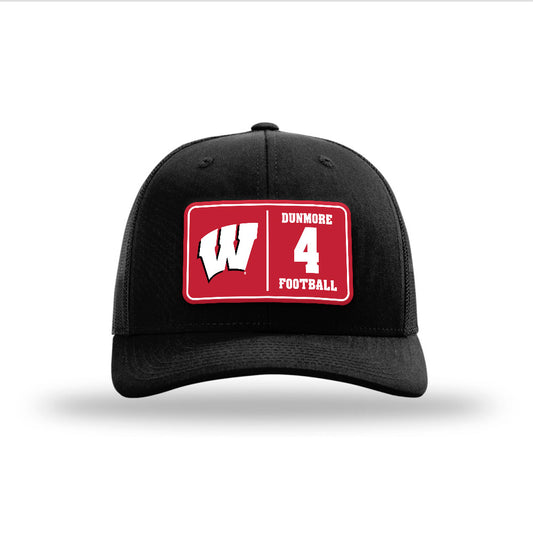 Wisconsin - NCAA Football : Donovan Dunmore - Suede Patch Snapback Trucker Hat-0