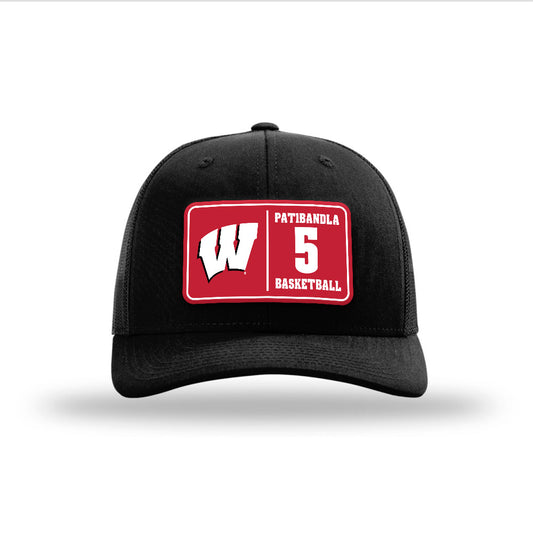 Wisconsin - NCAA Women's Basketball : Leena Patibandla - Suede Patch Snapback Trucker Hat-0
