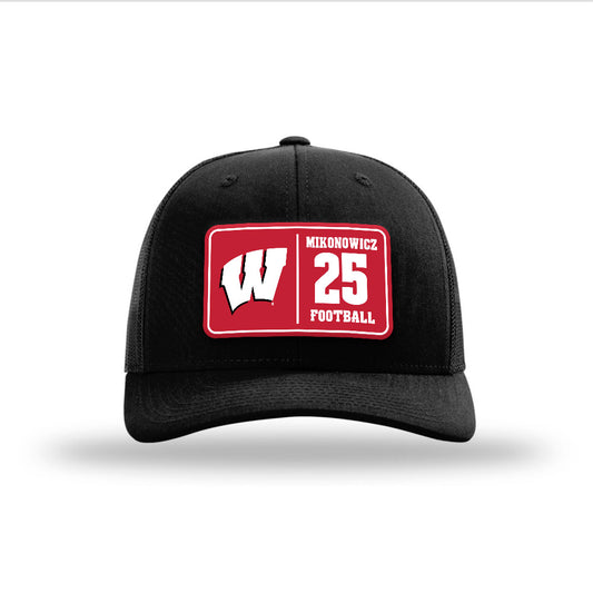 Wisconsin - NCAA Football : Will Mikonowicz - Suede Patch Snapback Trucker Hat-0