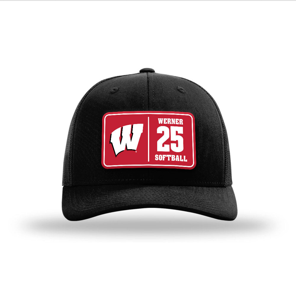 Wisconsin - NCAA Softball : Madison Werner - Suede Patch Snapback Trucker Hat-0