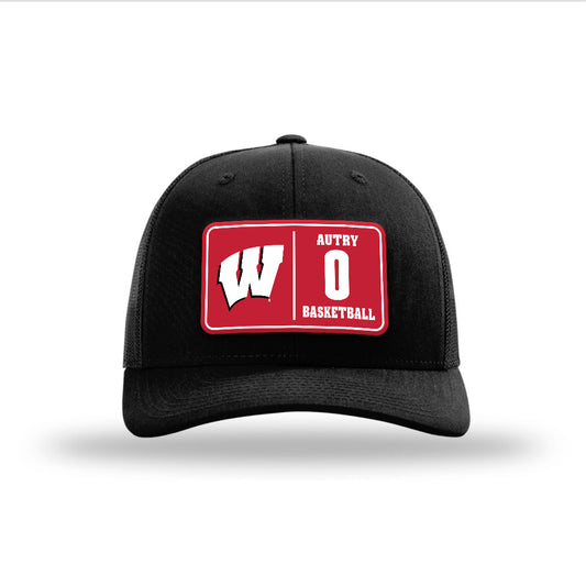 Wisconsin - NCAA Men's Basketball : Trey Autry - Suede Patch Snapback Trucker Hat-0