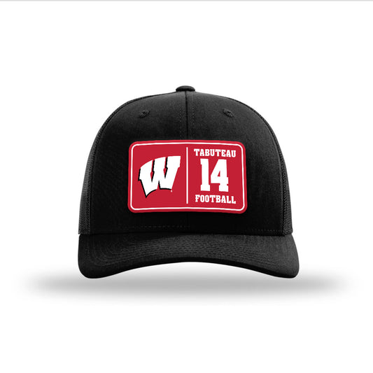 Wisconsin - NCAA Football : Keeyshawn Tabuteau - Suede Patch Snapback Trucker Hat-0